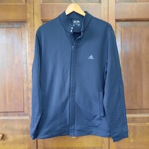 Adidas black zip up mockneck athletic jacket